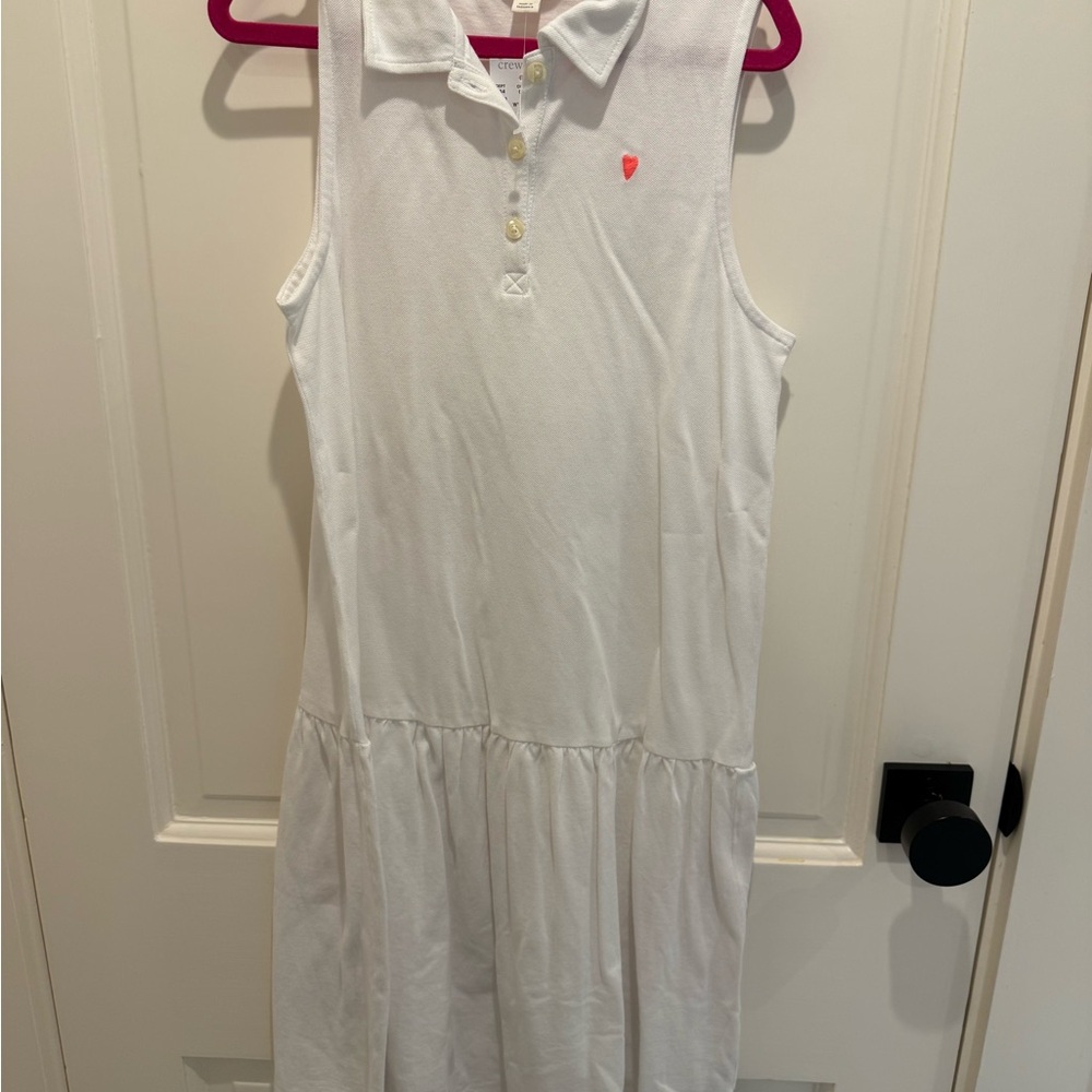 NWT Crewcuts White Sleeveless Kids Polo Dress